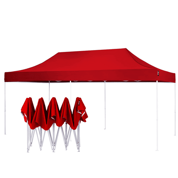 American Phoenix 10x20 ft Red Portable Pop up Backyard Canopy Tents