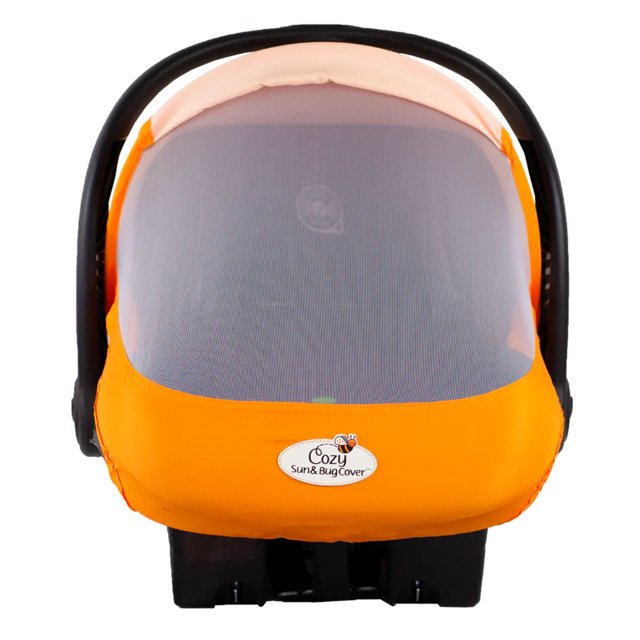 CozyBaby Lightweight Mesh Sun and Bug Infant Carrier Cover, Orange Mango