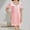 Pink, variant on Women Satin Nightgown Short Sleeve Lace Sleepwear Silk Nightshirt V Neck Loungewear Soft Nightdress Pajamas