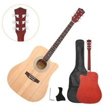 HarmonyStrings Ashthorpe 41-inch Beginner Cutaway Acoustic Guitar Package (Natural), Full Size Basic Starter Kit w/Gig Bag, Strings, Strap, Tuner, Picks