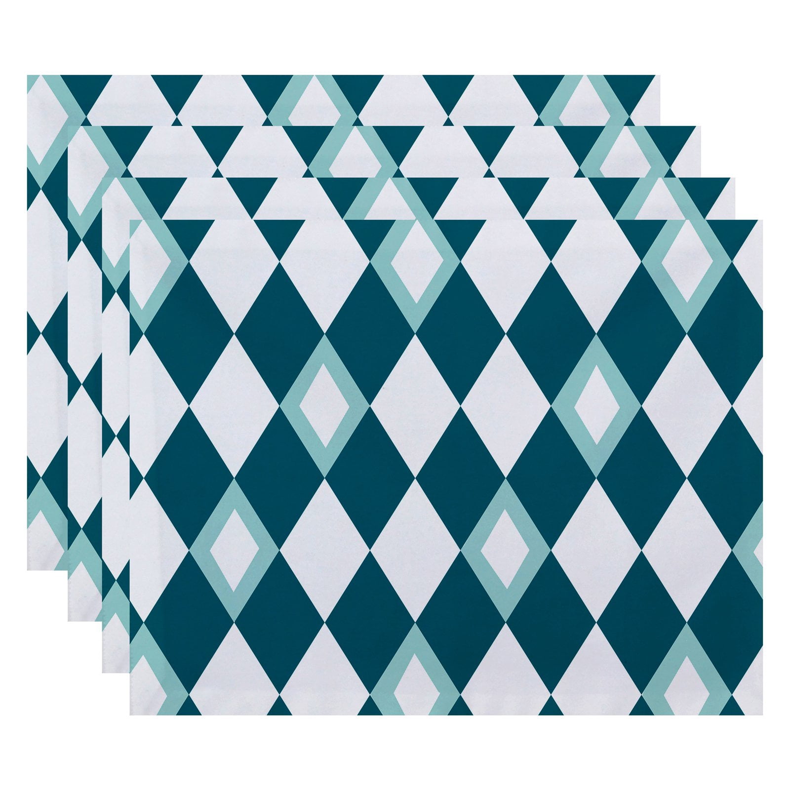 Simply Daisy, 18 x 14 Inch Harlequin Geometric Print Placemat (set of 4), Royal Blue