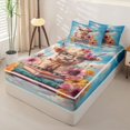 thumbnail image 2 of jejeloiu Highland Cow Book Floral Zipper Full Size Comforter Sets with Fitted Sheet and 2 Pillowcases Kids,Rustic Farm Print Zipper Bedding Set,Reversible,4 Pieces, 2 of 7