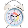 thumbnail image 1 of Reloj despertador metálico para niños con esfera colorida de arcoíris, silencioso, 1 of 1
