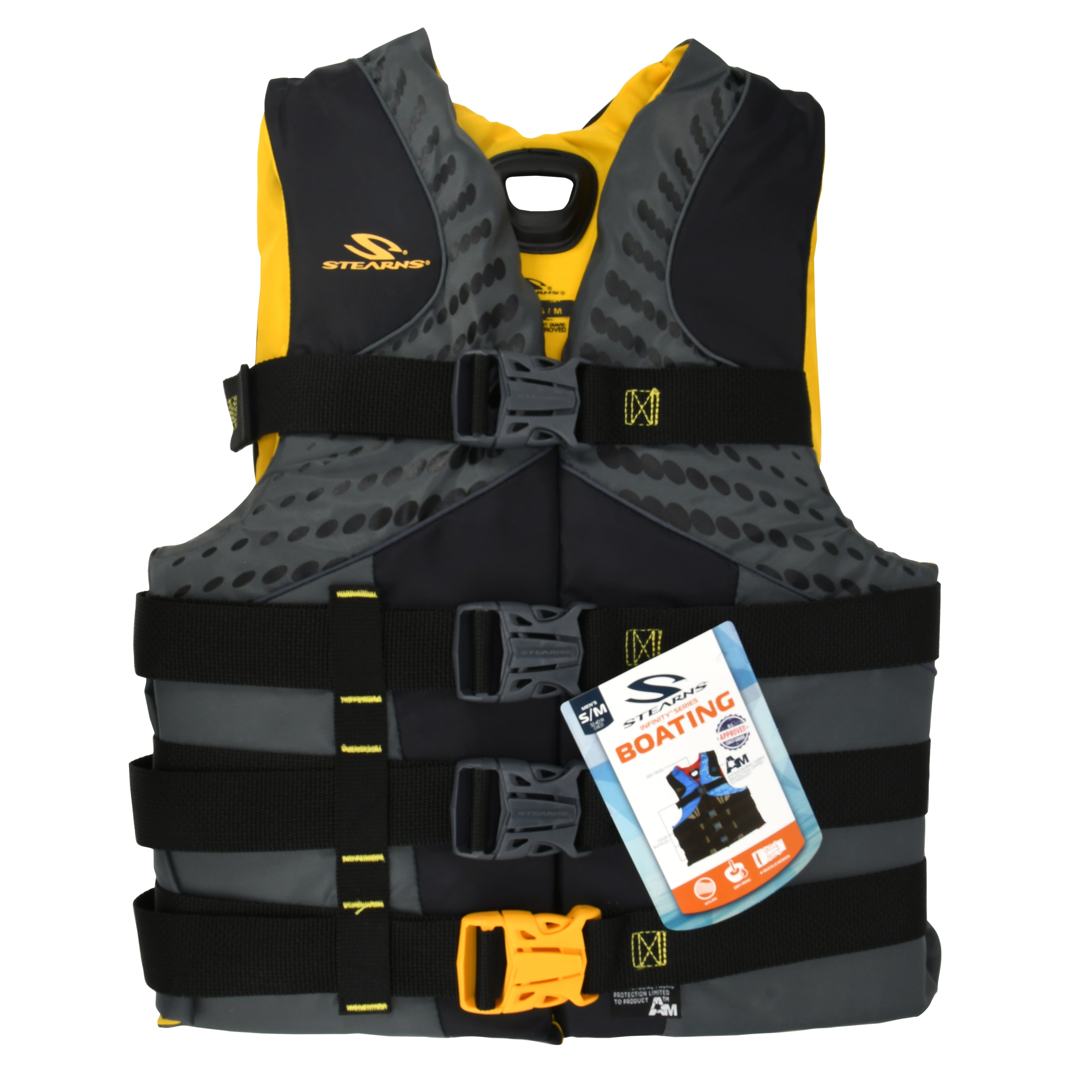 1 pack Stearns MEDIUM Black Orange Hydroprene Life Jacket Wakeboard Vest M 
