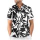 thumbnail image 4 of Mens Manga Corta Botón Abajo Camisas Gira Cuello Impresión Casual Blusa, Camisas de Verano para Hombre, 4 of 5