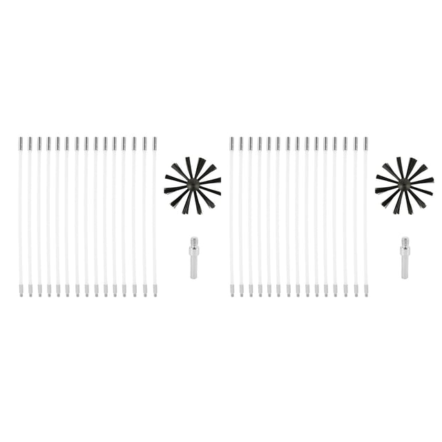 Juego de Cepillos de Chimenea de 34 Piezas Herramienta de Limpieza de Secador de Cepillo de Caldera de Chimenea Industrial para Hogar Kit de Limpieza de Chimenea