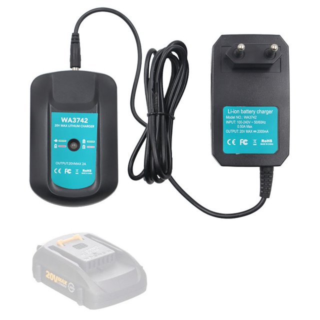 WA3742 Batería Li-ion Charger para 20V 18V Batería de Litio 2A Charger WA3875 WA3520 WA3525 WA3578 WA3575 y Más Rápida Charger