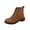 Light Brown, variant on Women's Lace Up Combat Ankle Booties, Faux Suede Low Block Heel Western Boots, Rivet Decor Farm Outdoor Daily Casual Booties Black