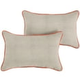 thumbnail image 2 of Sunbrella  Cast Silver/ Canvas Melon Indoor/ Outdoor Pillow Set 12 in x 18 in, 2 of 5