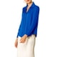 thumbnail image 3 of CAMISAS ELEGANTES PARA MUJER INSPIRADAS CHIC Cuello en V, Manga Larga, Blusa de Satén Suave 3XL Azul Real, 3 of 7