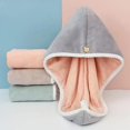 thumbnail image 3 of 1 Uds. Toalla para el cabello para mujer, turbante para secar el cabello, gorro de toalla para el cabello de poliéster de secado rápido, gorro de baño, gorro de toalla sólido, súper absorción, 3 of 5