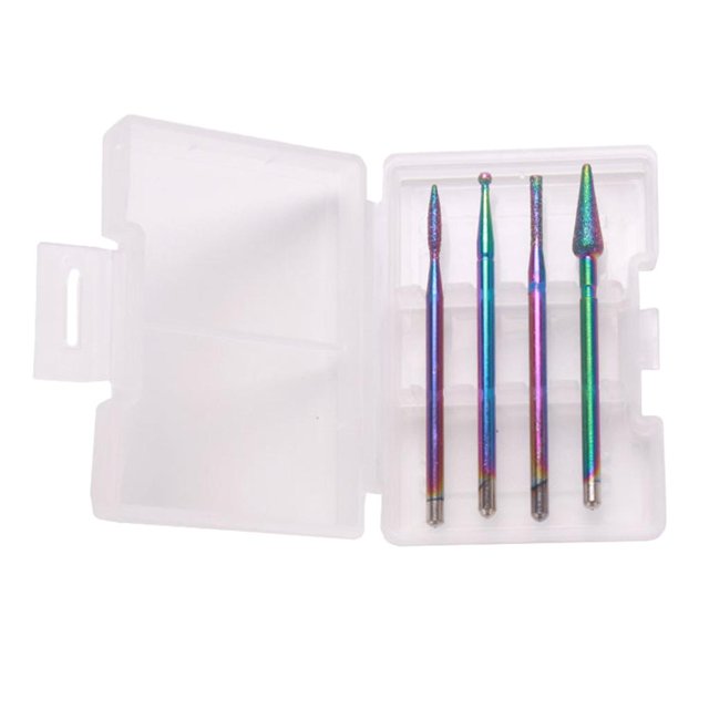 4 paquetes de acero de tungsteno removedor de gel Nail Set Manicure Grinding Head Bit -5 Yuyangstore Bit profesional para uñas
