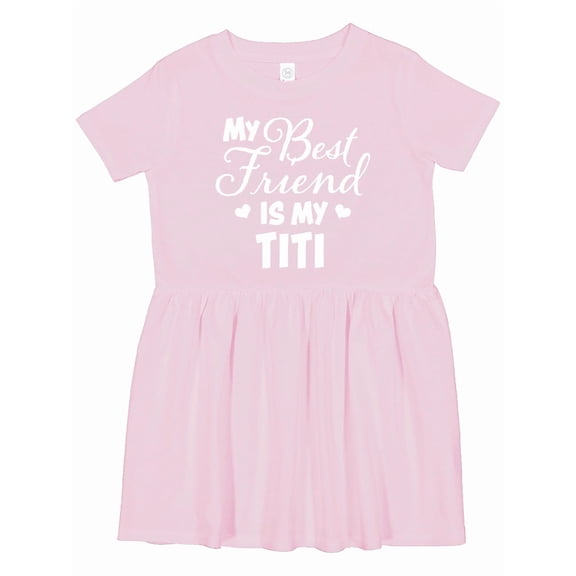 Inktastic My Best Friend is My Titi with Hearts Girls Toddler Dress