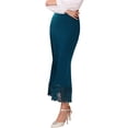 thumbnail image 4 of INSPIRE CHIC Valentine's Day Women's Satin Skirt Formal Lace Trim High Waist Cocktail Evening Bodycon Long Maxi Skirts S Blue, 4 of 6