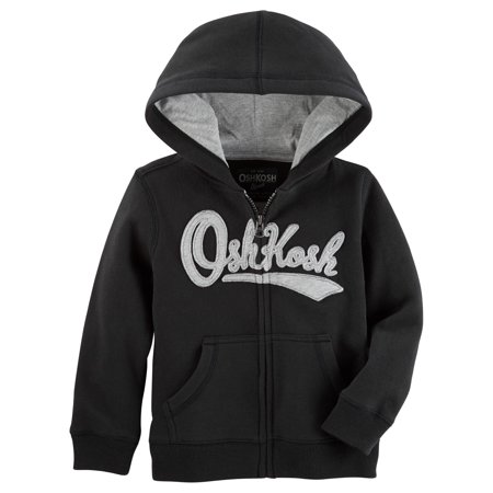 OshKosh B'gosh Big Boys' Logo Fleece Hoodie, Black, 10 Kids