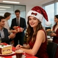 thumbnail image 6 of Christmas Sequin Santa Hat, Plush Christmas Hat with Bow for Women or Men, Glittery Sparkly Santa Hat for Adults, New Year Xmas Festival Party, 1 Pcs, 17.7x12.6", 6 of 6