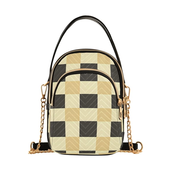 joogoo Women Checkered Plaid-a7 Chain Crossbody Bags Shoulder Handbag Phone Purse