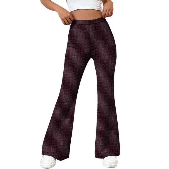 ZHYou Bell Bottom Jeans for Women High Waisted Stretchy Pull On Flare Jeans Wide Leg Leggings Tummy Control Flare Pants,Red,Size 2XL