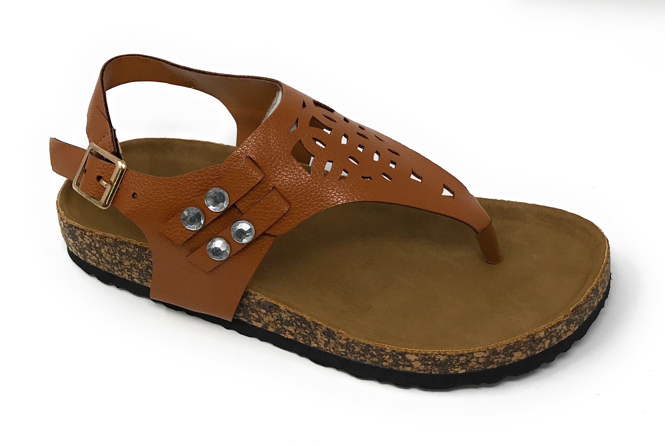 Victoria K Women's Laser Cut Out Cork Sandals