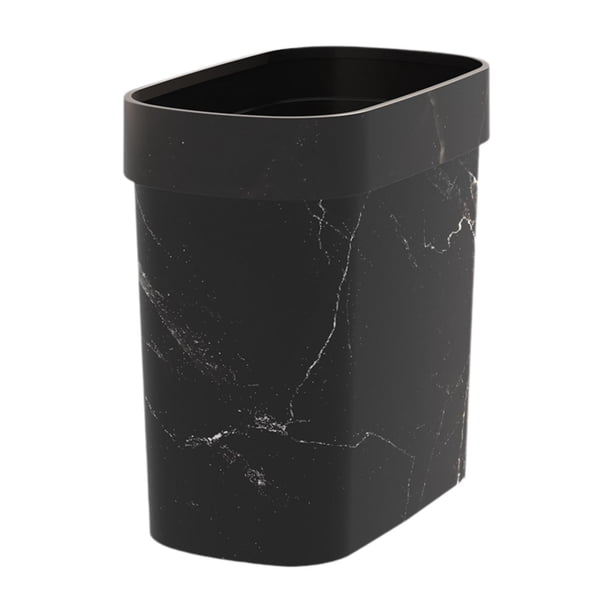 Cubo de basura de baño de mármol Cubo de basura doméstico sin tapa Cubo de basura doméstico Negro