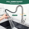 thumbnail image 3 of Akicon Kitchen Faucet with Pull Down Sprayer, 3-Function Kitchen Sink Faucets with Deck Plate, Fits 1-Hole and 3-Hole Sinks, Single Handle 304 Stainless Steel, Brushed Nickel, 3 of 9