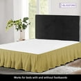 Ruffled Bed Skirt with Split Corners King, Gold, 18 Inch Drop