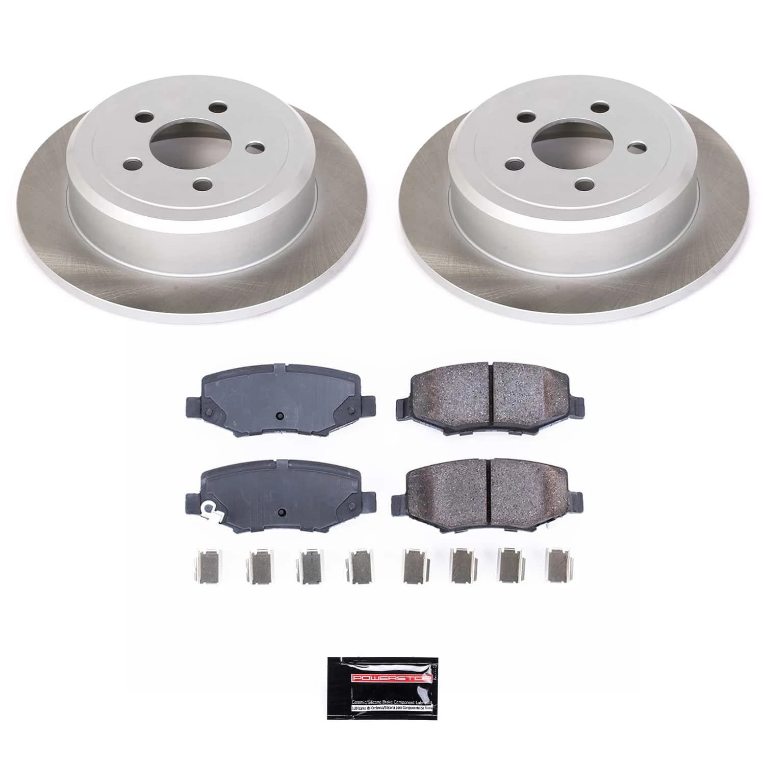 PowerStop Rear Semi-Coated Rotor and Low-Dust Ceramic Brake Pad Kit SC3046