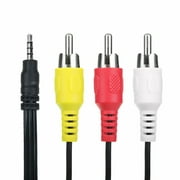 FITE ON 5ft mini 3.5mm to 3 RCA AV A/V Audio Video TV Cable Cord Lead Replacement for Aiptek Camcorder