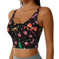thumbnail image 2 of Fotbe Disco Mirror Ball Sujetador Deportivo Largo sin Aros para Mujer con Almohadillas y Soporte Medio, Transpirable y Absorbente, Camiseta Tipo Chaleco o Tank Top-XX-Large, 2 of 8