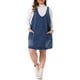 thumbnail image 2 of Vestido de mezclilla sin mangas de talla grande para mujer Agnes Orinda, con escote en V, vestido casual con bolsillos, 3X azul oscuro, 2 of 5