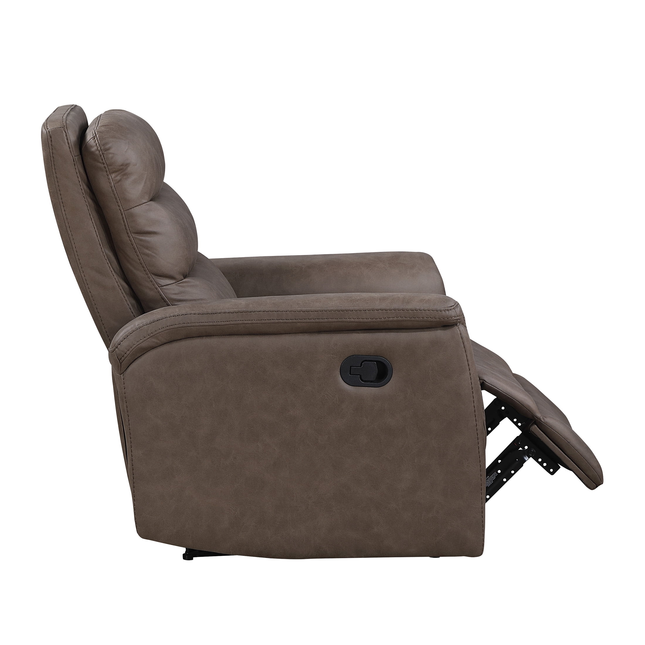 OakvillePark Solstice 38" Wide Microfiber Manual Wall Hugger Reclining Chair, Brown