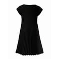 thumbnail image 2 of Black Plus Size Pleated Maxi Dress With Cap Sleeves, Casual Elegant Summer Style, 2 of 4
