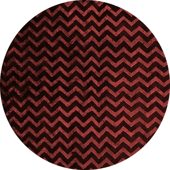 Ahgly Company Indoor Round Oriental Red Industrial Area Rugs, 4' Round
