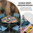 thumbnail image 2 of Palm Leaves Round Tablecloth for 55-60 Inch Tables, Fitted Table Cover with Elastic Edge, Colorful Tropical Plant Summer Flower Waterproof Outdoor Table Cloth Protector for Patio Garden Dinner Picnic, 2 of 9