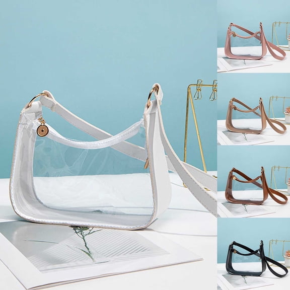bravefron Clear Bags Transparent Messenger Crossbody Shoulder Purse Organizer Tote for Makeup Storage Casual Travel Clear Bag