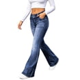 thumbnail image 5 of ATOYSOY Women's Flare Bottom Jeans High Waisted Wide Leg Jeans Stretchy Denim Pants, 5 of 7