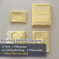 thumbnail image 5 of Yellow Gingham King Sheet Set, Soft Brushed Microfiber Yellow Plaid King Bed Sheets, 4-Pieces Yellow Checked Sheet Set with Deep Pocket, 5 of 7