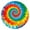 Colorful Rainbow Tie, variant on Gilded Floral Watercolor Pattern Round Fitted Tablecloth with Elastic Edge,Dining Table Cover Waterproof,Outdoor Round Tablecloth for Camping,Dining,Indoor and Outdoor