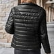 thumbnail image 4 of Chaquetas y abrigos casuales de manga larga sin capucha para mujer, chaqueta corta ajustada de color liso con cuello levantado, chaqueta casual de manga larga con capucha, parte superior de poliéster, 4 of 4
