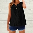 thumbnail image 2 of Duoif Womens Tank Tops Button down Linen Tank, Lightweight Summer Blouse Going Out Tops for Women Black M, 2 of 6