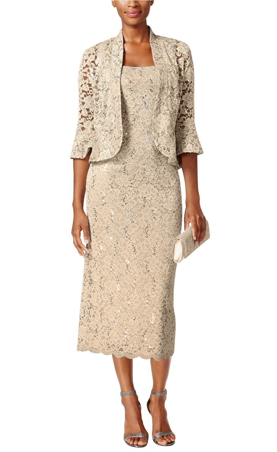 RM Richards Women's Sequin Lace Dress 