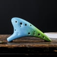 thumbnail image 3 of Ocarina 12 agujeros de cerámica Ocarina Alto C Instrumento musical de estilo estrellado con cordón de música Bolsa protectora de partituras para amantes y aprendices de música Tomshoo Ocarina, 3 of 6