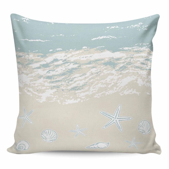 Blue Coastal Starfish Pillow Covers 26x26 Inch Decorative Throw Pillow Cover, Summer Beach Ocean Abstract Art Sofa Pillowcases Accent Cushion Case Home Decor Bedroom Living Room