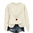 thumbnail image 2 of Aobny Teacher Shirts for Women Crew Neck Long Sleeve Christmas Beige Sweatshirts Pullover Holiday Tops Women,S, 2 of 5