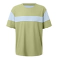 thumbnail image 4 of JAJAHO Men's Short Sleeve T Shirt Waffle Summer Top Color Block Crew Neck Pullover Sports Casual Top Loose Fit Graphic Tee Trendy Tops, 4 of 4