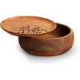 thumbnail image 3 of ExclusiveLane 'Burnt Leaf' Wooden Chapati Box for Kitchen with Lid |Handcrafted Wooden Roti Box for Kitchen Chapati Casseroles Wooden Serving Casseroles Serveware (Mango Wood, 8.2 inch, 1080 ML), 3 of 7