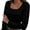 Black, variant on Womens Long Sleeve Scoop Neck Shirts Knit Tops Slim Fitted Tees Basic Casual Fall Outfits