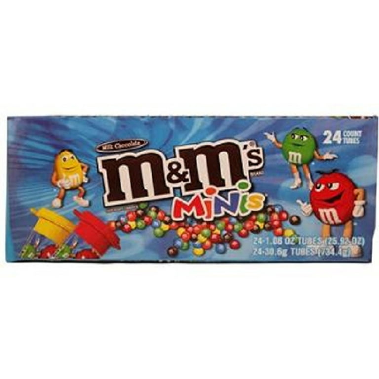  M&M'S Milk Chocolate MINIS Size Candy 1.77-Ounce Tube 24-Count  : Grocery & Gourmet Food