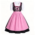 thumbnail image 6 of QIYAGBSA Oktoberfest Dresses for Women Dirndl Floral Embroidery Lace Up Soft Midi Short Sleeve Fall Festival Halloween Party Weekend Night Events, 6 of 8