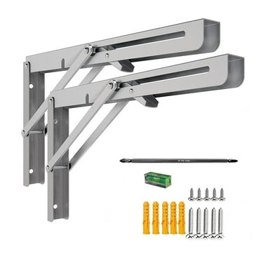AAGUT 20" Folding Shelf Brackets Max Load 500 lb, Heavy Duty Stainless Steel Wall Mounted Shelf Bracket Space DIY Bracket Saving for Table Work Bench, Pack of 2